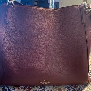 Burgundy Kate spade purse and wallet